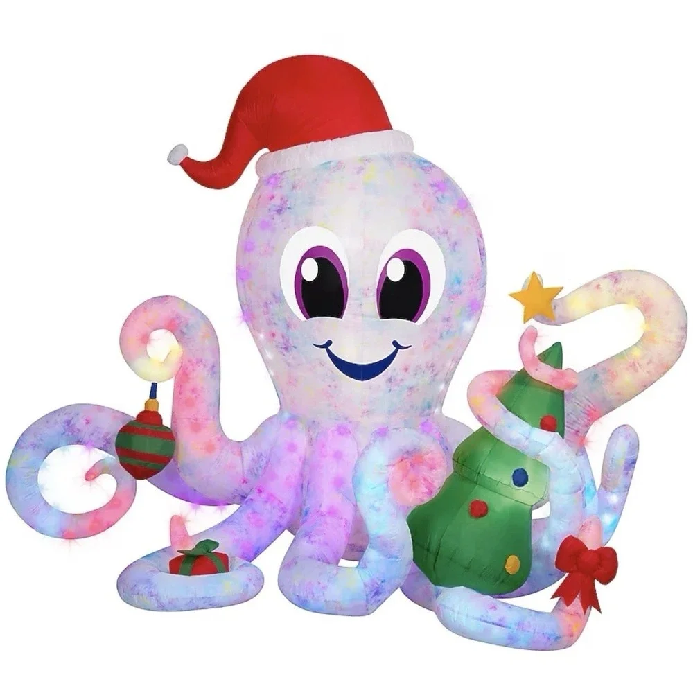 Holiday Living 6ft Octopus Lighted Christmas Airblown Inflatable Yard‎ Decor NEW